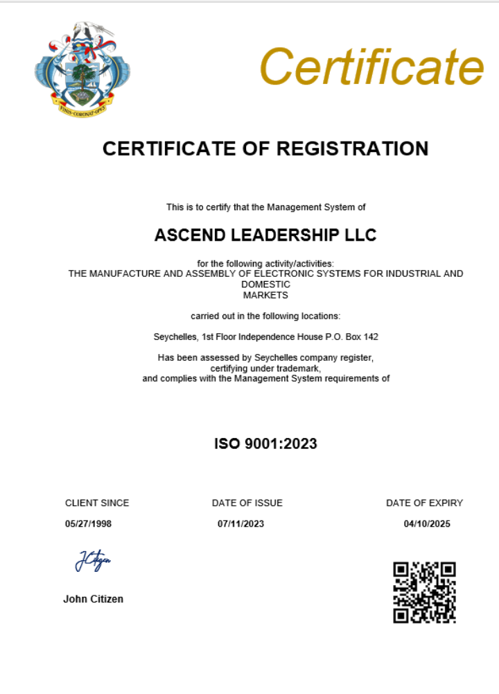 Seychelles business registration certificate Word and PDF template